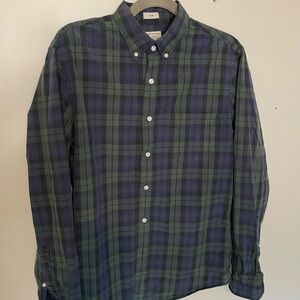 J. Crew Green and Blue Plaid Button-Down Shirt, slim fit